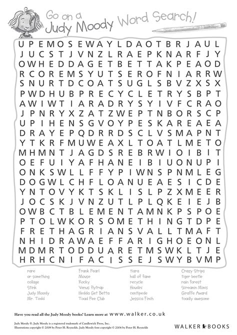 Go On A Judy Moody Wordsearch Scholastic Kids Club