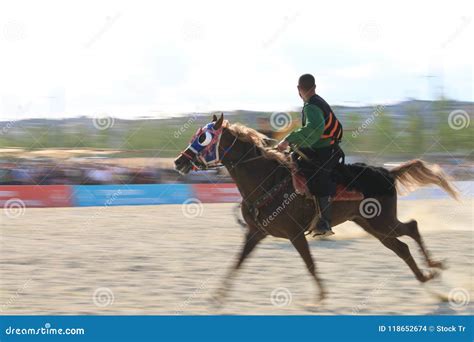 Javelin Is Played On Horse Turkish Cirit Sporu Editorial Stock Image