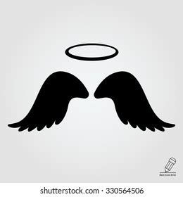 Vector Icon Angel Wings Halo Stock Vector (Royalty Free) 330564506 ...