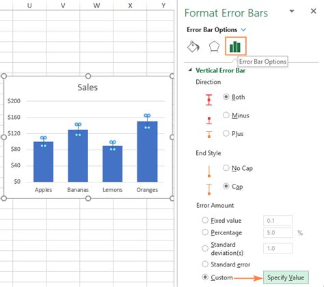 Error Bars In Excel Standard And Custom