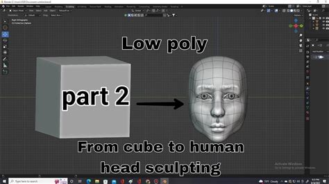 Human Head Sculpting Low Poly Human Head Blender Tutorial Beginners