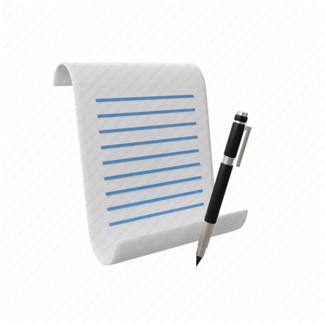 Pen Paper Document Folder 3d Illustration Download On Iconfinder