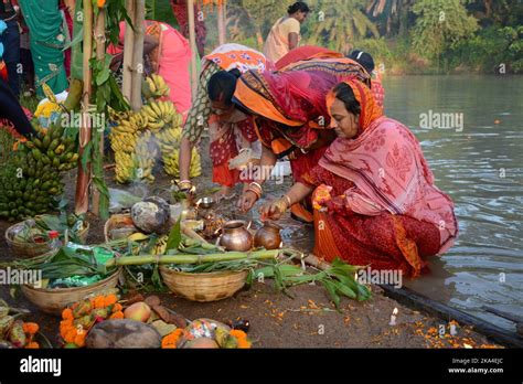 Santiniketan West Bengal India 31st Oct 2022 Chhath Puja Is