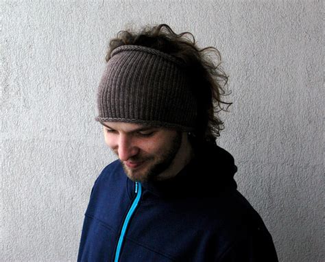 Knitted Mens Headband Hat Guys Knit Hair Wrap Unisex Adults Etsy