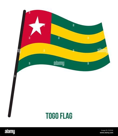 Togo ondear la bandera ilustración vectorial sobre fondo blanco Togo