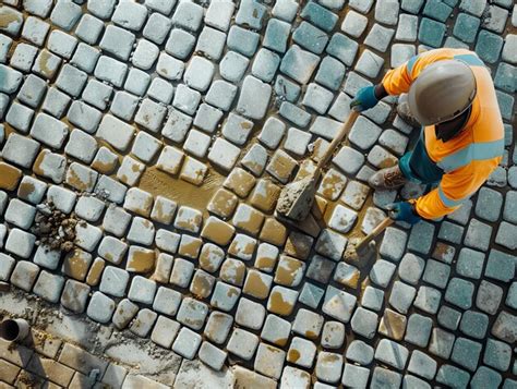 Cobblestone Craftsman Paving Pavements with Precision | Premium AI ...