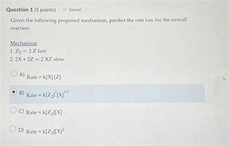 Solved Question 1 5 Points Saved Given The Following