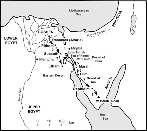 Map Of The Israelites Journey From Egypt To Canaan Jess Sibylla