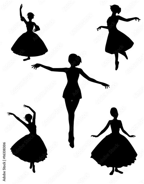 dance silhouettes vector illustration black and white color Stock ...