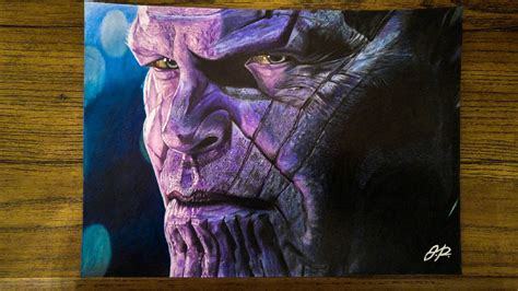 Thanos Colored Pencil Drawing Marvel Comics Fan Art 41511124