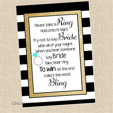 Printable Bridal Shower Game Put A Ring On It Dont Say Etsy