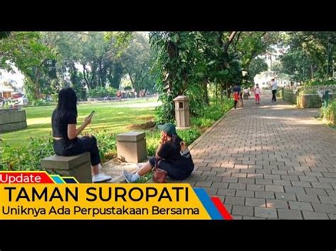 Taman Suropati Ramai Dikunjungi Warga Uniknya Ada Perpustakaan Bersama