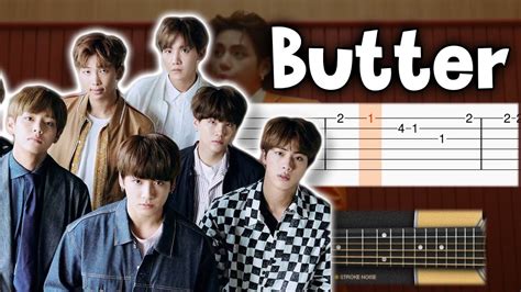 Bts 방탄소년단 Butter Guitar Tutorial Tab Youtube