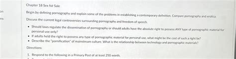 Solved Chapter 18 Sex For Sale Begin By Defining Pornography Chegg