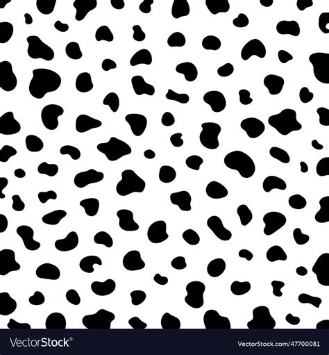 Black Cow Print Pattern Animal Seamless Royalty Free Vector