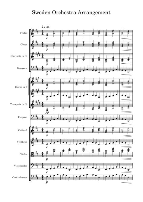 Sweden C418 Sweden Orchestra Arrangement Sheet Music For Flute Oboe Clarinet In B Flat