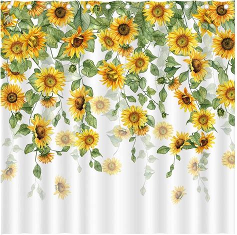 Amazon Juirnost Summer Sunflowers Shower Curtain For Bathroom