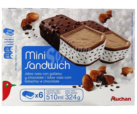 Producto Alcampo Mini sándwich de nata con trocitos de chocolate negro