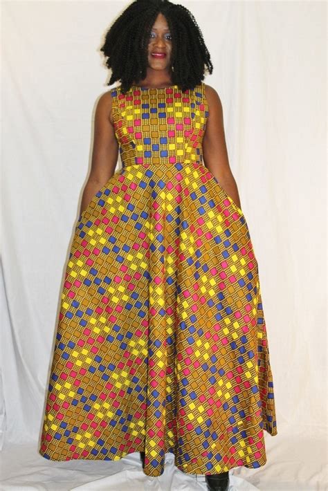 Robe Longue Wax Par Dreky Exo Robes Longues Afrikrea