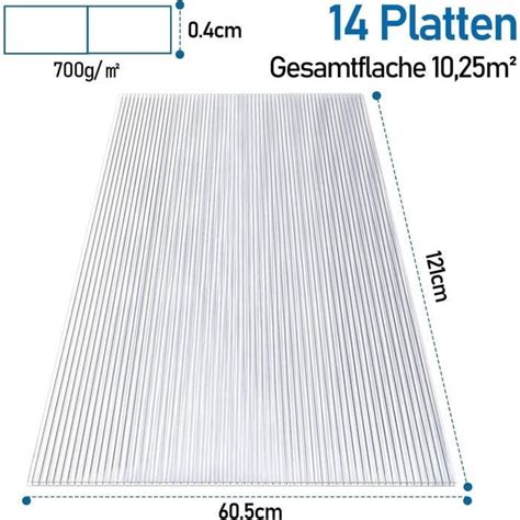 Jiubiaz 14x Plaques alvéolaires en Polycarbonate 4 mm Panneau