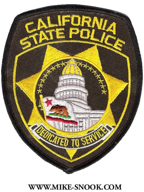 Mike Snooks Police Patch Collection State Of California