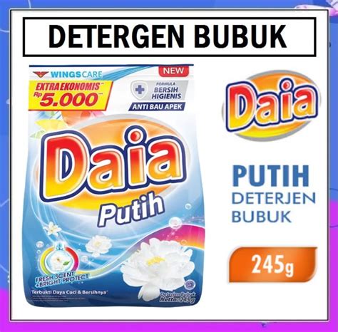 DAIA DETERJEN BUBUK PUTIH 245 GR DETERGENT ECERAN Rp 5000 Lazada