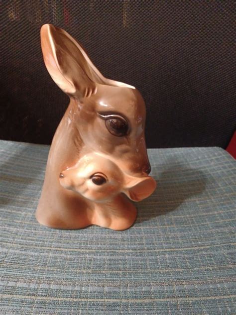 Royal Copley Doe Fawn Deer Vase Planter Princessantiques Net