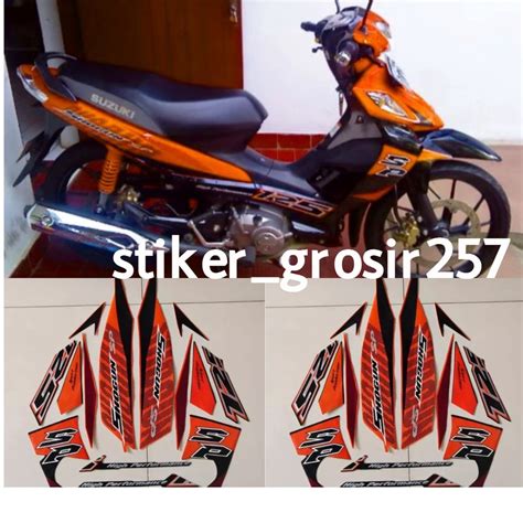 Jual STIKER STRIPING LIS BODY SHOGUN SP 125 2008 2009 OREN HITAM