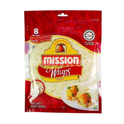 Mission Food Tortilla Wraps Potato Wraps Wholemeal Wraps 8 X 360g