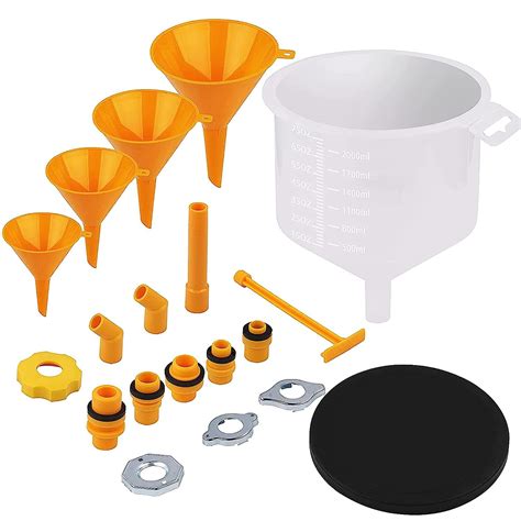 SEDY 15 Pieces No Spill Coolant Filling Funnel Kit Spill Proof