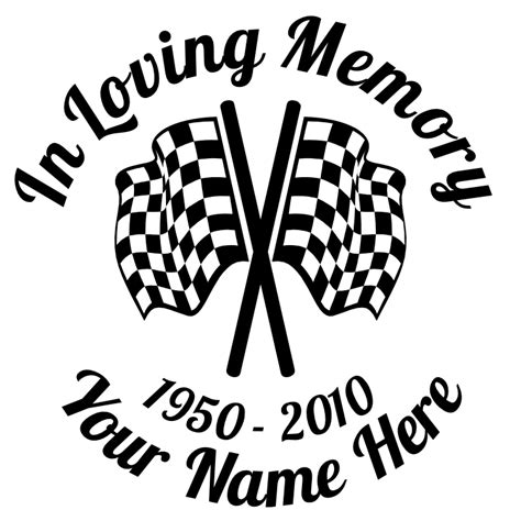 In Loving Memory Racing Flags Sticker