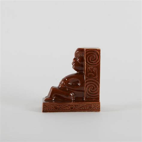 Crown Lynn Wharetana Bookend In Brown Gloss Glaze Crown Lynn Ceramics