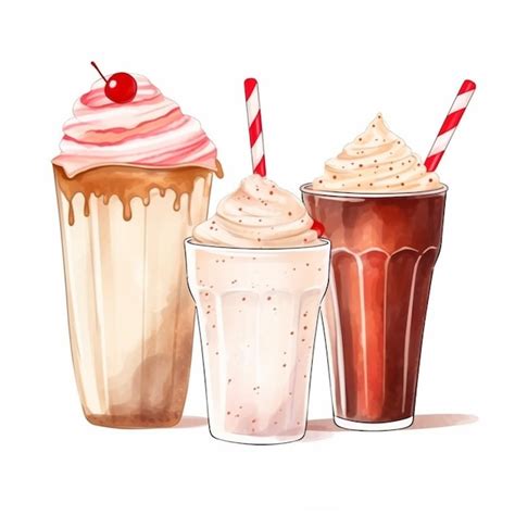 Premium AI Image Three Different Kinds Of Beverages With Strawberries