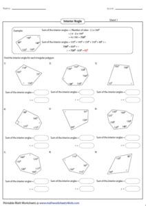 Polygon Angle Measure Worksheet Angleworksheets