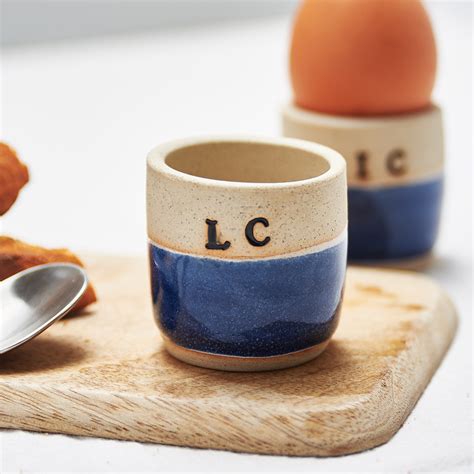 Personalised Egg Cups Midnight Libby Ballard Ceramics