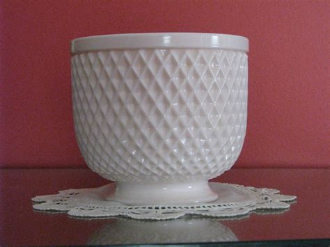 Napco Shell Pink Milk Glass Planter