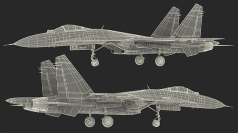 Ukrainian Air Force Sukhoi Su 27 Flanker Old 3d Model 129 Gltf Obj