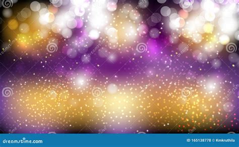 Abstract Purple And Gold Defocused Lights Background Vector Stock