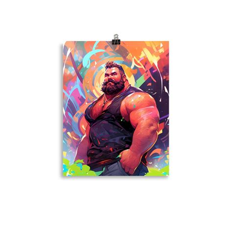 Gay Art Tom Gay Print Gay Muscle Bear Art Hot Gay Bear Jock Muscle Bearded Hot Daddy