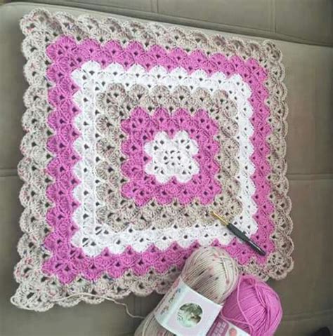 Lindo Precisava Do Grafico Crochet Shell Blanket Blanket Yarn Blanket