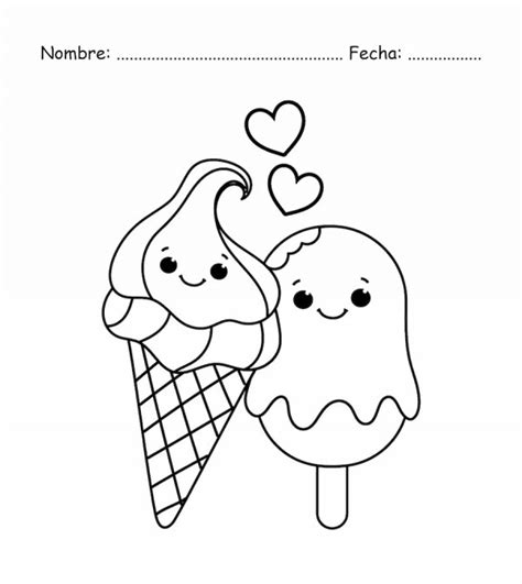 Dibujos de Helados para colorear descargar e imprimir Colorear imágenes