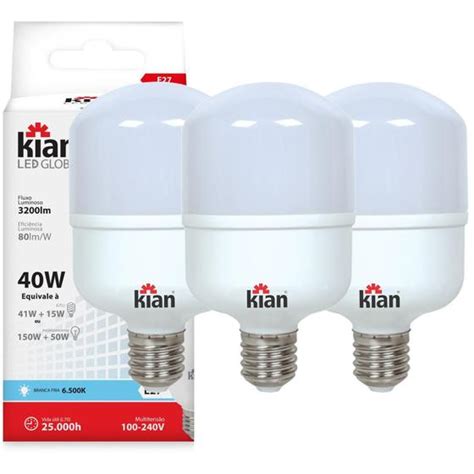 Kit L Mpadas Led Bulbo W Bivolt Alta Potencia Branca Fria K