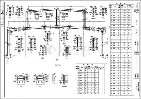 30米跨带气楼门式刚架厂房结构施工图（独立基础）门式刚架土木在线