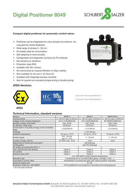 PDF Digital Positioner 8049 Schubert Salzer Control Systems