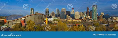 The City of Calgary Skyline at Sunrise Stock Image - Image of industry ...