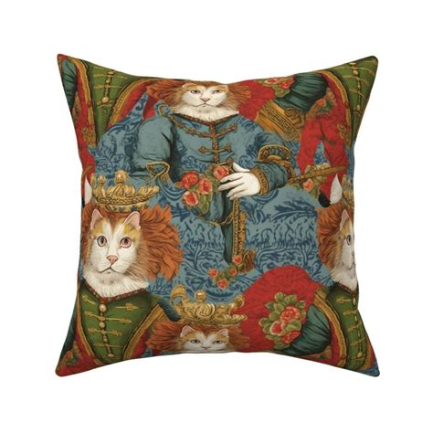 Louis Wain Inspired King Cat Fabric Spoonflower