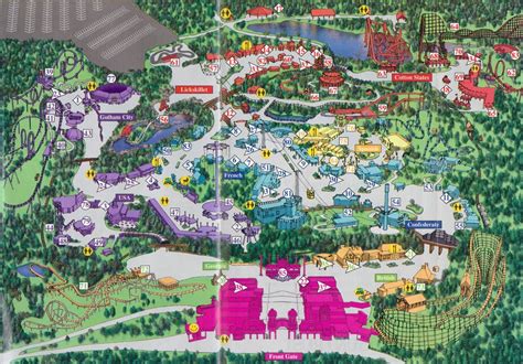 Theme Park Brochures Six Flags Over Georgia Map 1999 ...