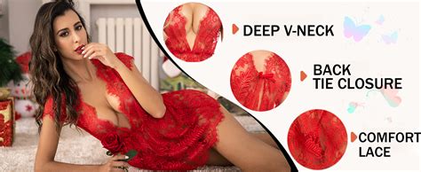 Avidlove Womens Sexy Lingerie Sexy Eyelash Babydoll Lingerie Mesh Lace Chemise Sheer Babydoll