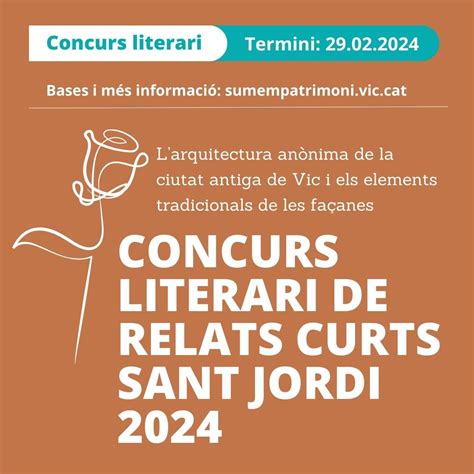 Concurs De Relats Curts Sant Jordi 2024 Sumem Patrimoni