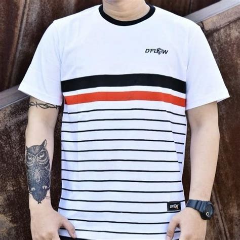 Jual Kaos Distro Pria Original Dflow 36 Kaos Salur Pria Baju Pria